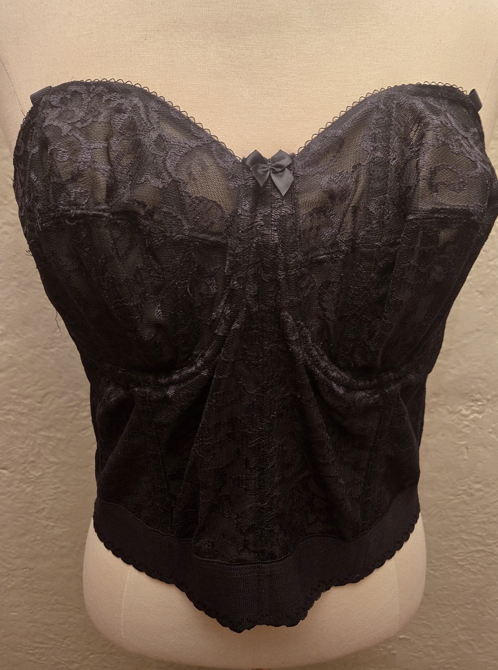 Black Lace Corset Bustier Top 40D Gothic Bridal Strapless